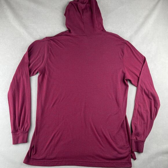 American Apparel Hoodie Mens L Burgundy Tri-Blend Lightweight Soft Long Sleeve - Picture 3 of 7
